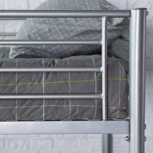 Load image into Gallery viewer, Twin over Twin Durable Metal Bunk Bed with Ladder in Silver Finish