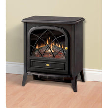 Load image into Gallery viewer, Black Compact Stove Style Electric Fireplace Space Heater with 3D Flame