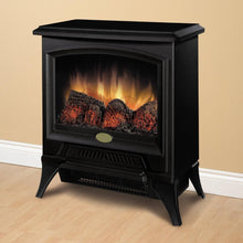 Load image into Gallery viewer, Compact Stove Style Electric Fireplace Space Heater in Black