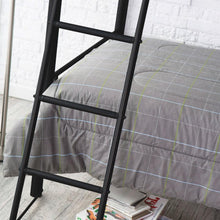 Load image into Gallery viewer, Twin over Twin Bunk Bed in Black Metal Finish with Ladder and Safety Rails