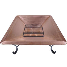 Load image into Gallery viewer, Square 33-inch Solid Copper Fire Pit Bowl with Iron Stand and Screen