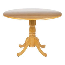 Load image into Gallery viewer, Round 42-inch Drop-Leaf Dining Table in Oak Wood Finish