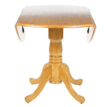 Load image into Gallery viewer, Round 42-inch Drop-Leaf Dining Table in Oak Wood Finish