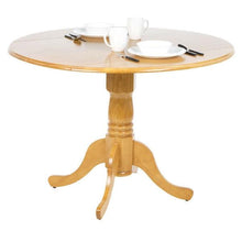 Load image into Gallery viewer, Round 42-inch Drop-Leaf Dining Table in Oak Wood Finish