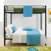 Load image into Gallery viewer, Full over Full size Sturdy Black Metal Bunk Bed