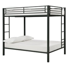 Load image into Gallery viewer, Full over Full size Sturdy Black Metal Bunk Bed