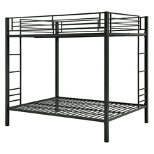 Load image into Gallery viewer, Full over Full size Sturdy Black Metal Bunk Bed