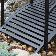 Load image into Gallery viewer, Contemporary Outdoor 4-Ft Metal Garden Bridge in Black Steel with Side Rails