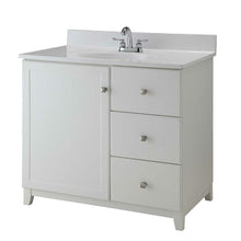 Load image into Gallery viewer, White Bathroom Vanity Cabinet 30 x 21 inch with Nickel Hardware