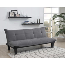 Load image into Gallery viewer, Charcoal Microfiber Click-Clack Futon Sofa Bed Lounger