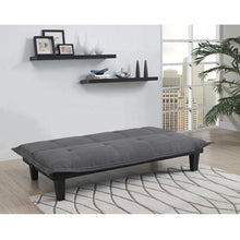 Load image into Gallery viewer, Charcoal Microfiber Click-Clack Futon Sofa Bed Lounger