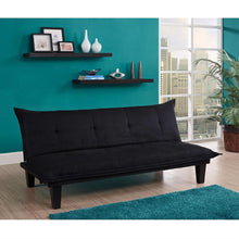Load image into Gallery viewer, Black Microfiber Click-Clack Sleeper Sofa Bed Futon Lounger