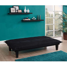 Load image into Gallery viewer, Black Microfiber Click-Clack Sleeper Sofa Bed Futon Lounger