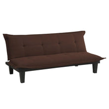Load image into Gallery viewer, Modern Convertible Sofa Bed Futon Lounger in Brown Microfiber