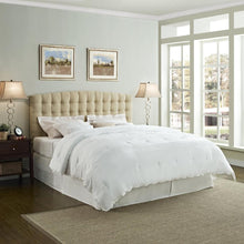 Load image into Gallery viewer, King size Button Tufted Padded Headboard Upholstered in Beige Microfiber