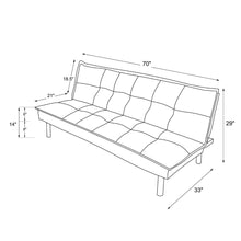 Load image into Gallery viewer, Black Microfiber Upholstered Futon Sofa Bed with Metal Legs
