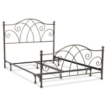 Load image into Gallery viewer, Queen size Complete Elegant Metal Bed Frame with Spiral Pattern Headboard and Footboard