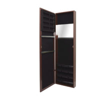 Load image into Gallery viewer, Wall - Door Mount Jewelry Armoire - Full Length Mirror in Cherry Finish