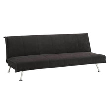 Load image into Gallery viewer, Black Microfiber Upholstered Futon Style Sofa Bed Lounger Couch