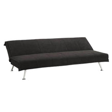 Load image into Gallery viewer, Black Microfiber Upholstered Futon Style Sofa Bed Lounger Couch