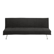 Load image into Gallery viewer, Black Microfiber Upholstered Futon Style Sofa Bed Lounger Couch