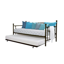Load image into Gallery viewer, Twin size Metal Daybed with Pull-out Trundle Bed in Bronze Finish