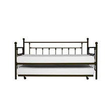 Load image into Gallery viewer, Twin size Metal Daybed with Pull-out Trundle Bed in Bronze Finish