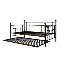 Load image into Gallery viewer, Twin size Metal Daybed with Pull-out Trundle Bed in Bronze Finish
