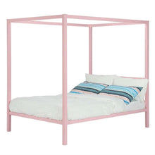 Load image into Gallery viewer, Full size Modern Pink Metal Canopy Bed