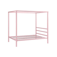 Load image into Gallery viewer, Full size Modern Pink Metal Canopy Bed