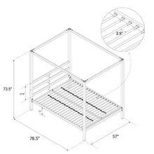 Load image into Gallery viewer, Full size Modern Pink Metal Canopy Bed