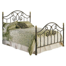Load image into Gallery viewer, Queen size Metal Poster Bed with Headboard and Footboard in Autumn Brown