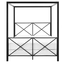 Load image into Gallery viewer, Queen size Modern Black Metal Four-Poster Canopy Bed Frame