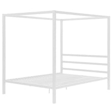 Load image into Gallery viewer, Queen size Sturdy Metal Canopy Bed Frame in White Finish