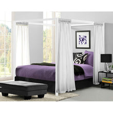 Load image into Gallery viewer, Queen size Sturdy Metal Canopy Bed Frame in White Finish