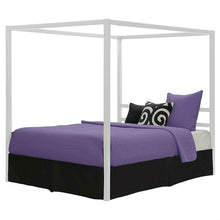 Load image into Gallery viewer, Queen size Sturdy Metal Canopy Bed Frame in White Finish