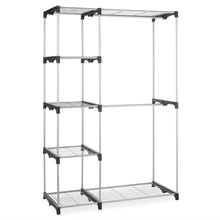 Load image into Gallery viewer, Freestanding Closet Organizer Garment Rack Storage Unit with Hanging Rods