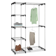Load image into Gallery viewer, Freestanding Closet Organizer Garment Rack Storage Unit with Hanging Rods