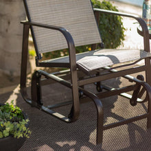 Load image into Gallery viewer, Weather Resistant 3-Piece Padded Sling Chair Patio Glider Set with Side Table