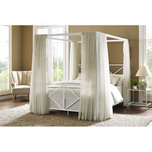 Load image into Gallery viewer, Queen size Sturdy Metal Canopy Bed Frame in White