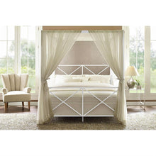 Load image into Gallery viewer, Queen size Sturdy Metal Canopy Bed Frame in White