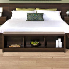 Load image into Gallery viewer, Bedroom Storage Bench Footboard in Espresso Wood Finish