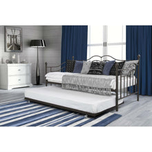 Load image into Gallery viewer, Twin size Daybeds with Trundle Bed in Brushed Bronze Metal Finish