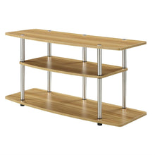 Load image into Gallery viewer, Modern Wood Metal TV Stand Entertainment Center in Light Oak Finish