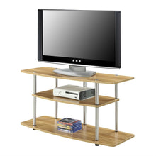 Load image into Gallery viewer, Modern Wood Metal TV Stand Entertainment Center in Light Oak Finish