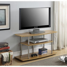Load image into Gallery viewer, Modern Wood Metal TV Stand Entertainment Center in Light Oak Finish