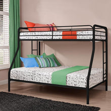 Load image into Gallery viewer, Twin over Full size Bunk Bed in Sturdy Black Metal