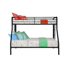 Load image into Gallery viewer, Twin over Full size Bunk Bed in Sturdy Black Metal