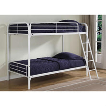 Load image into Gallery viewer, Twin over Twin size Sturdy Metal Bunk Bed in White