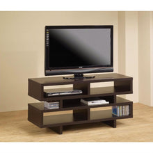 Load image into Gallery viewer, Modern TV Stand Entertainment Center in Dark Brown Cappuccino Wood Finish